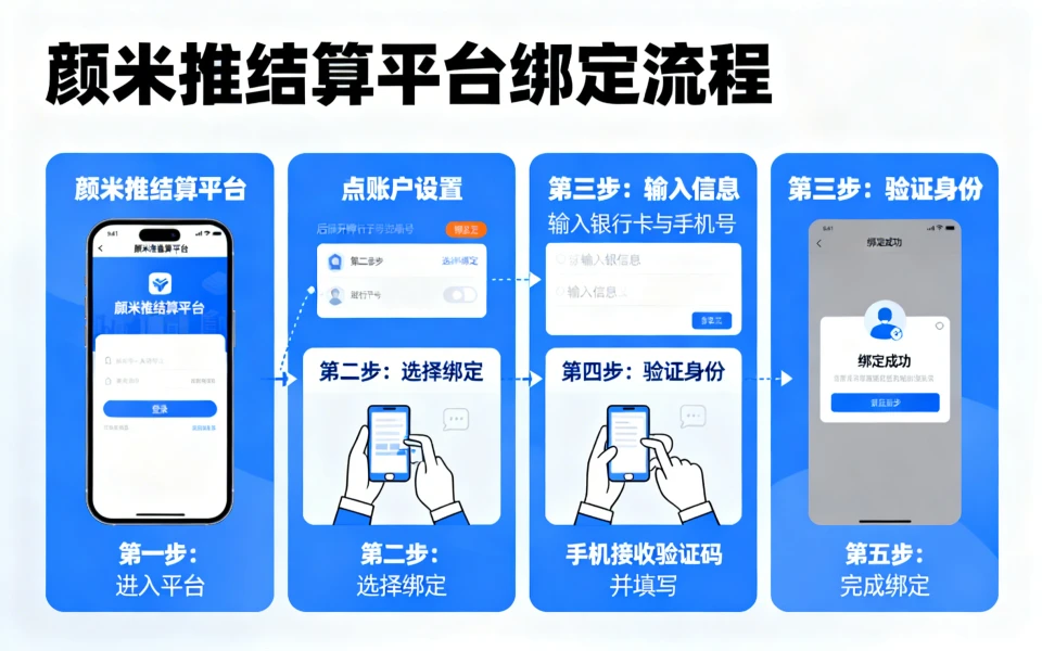 颜米推绑定结算平台的步骤流程