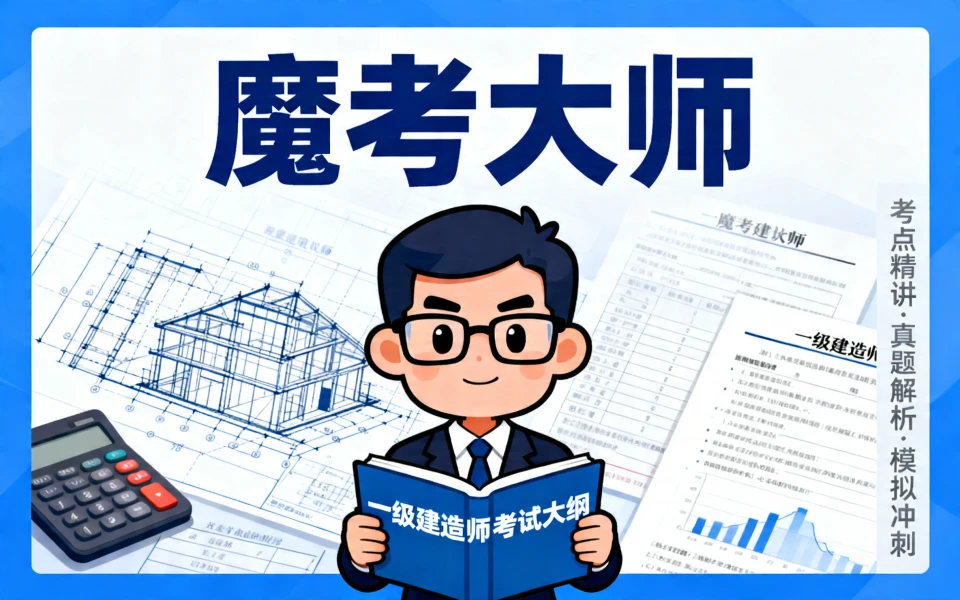 魔考大师题库(建筑类)-不做埋头啃书族,手机刷题轻松做。