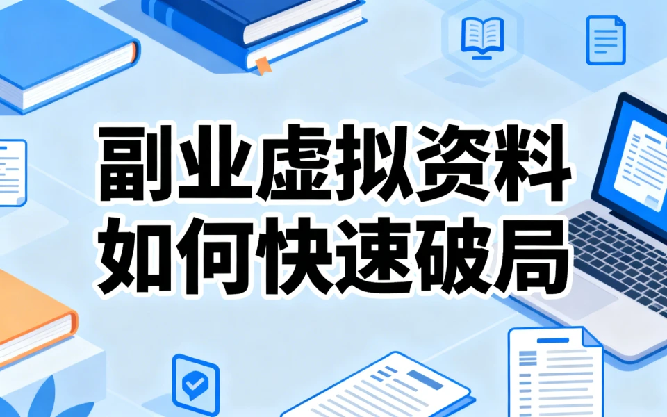 颜米团队回归首秀-副业虚拟资料如何快速破局